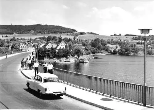 AK, Saalburg Saale, Teilansicht mit Brücke, 1978