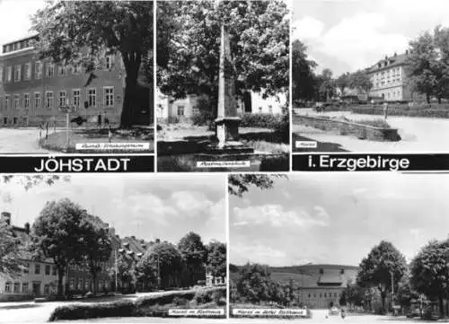 AK, Jöhstadt Erzgeb., fünf Abb., u.a. Postsäule, 1973