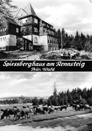 AK, Friedrichroda Thür. Wald, Spiessberghaus am Rennsteig, zwei Abb., 1971