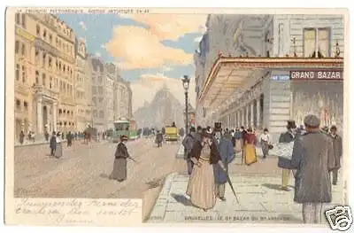 Litho-AK, Brüssel, Bruxelles, Le Grand Bazar, 1904