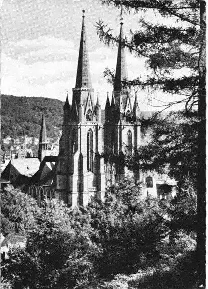 AK, Marburg a.d. Lahn, Elisabethkirche, um 1960