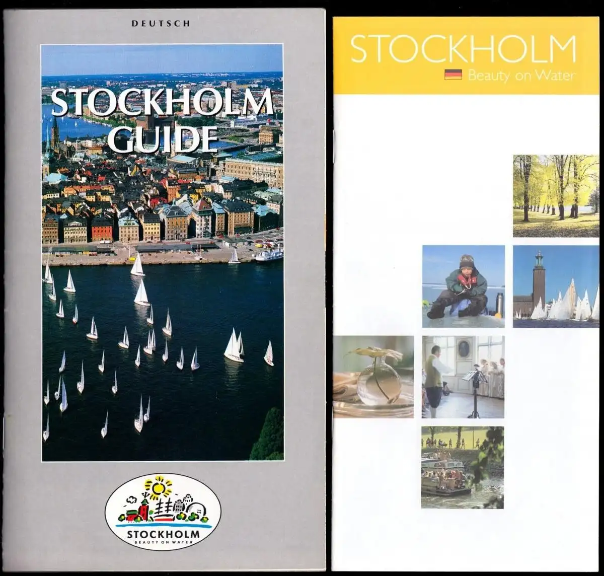 fünf touristische Broschüren und Faltblätter, Stockholm und Umgebung, um 2000