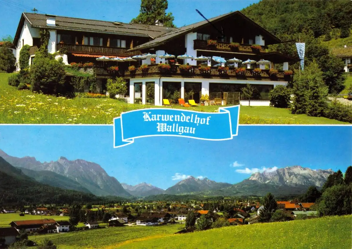 AK, Wallgau Obb., Karwendelhof, zwei Abb., 1996