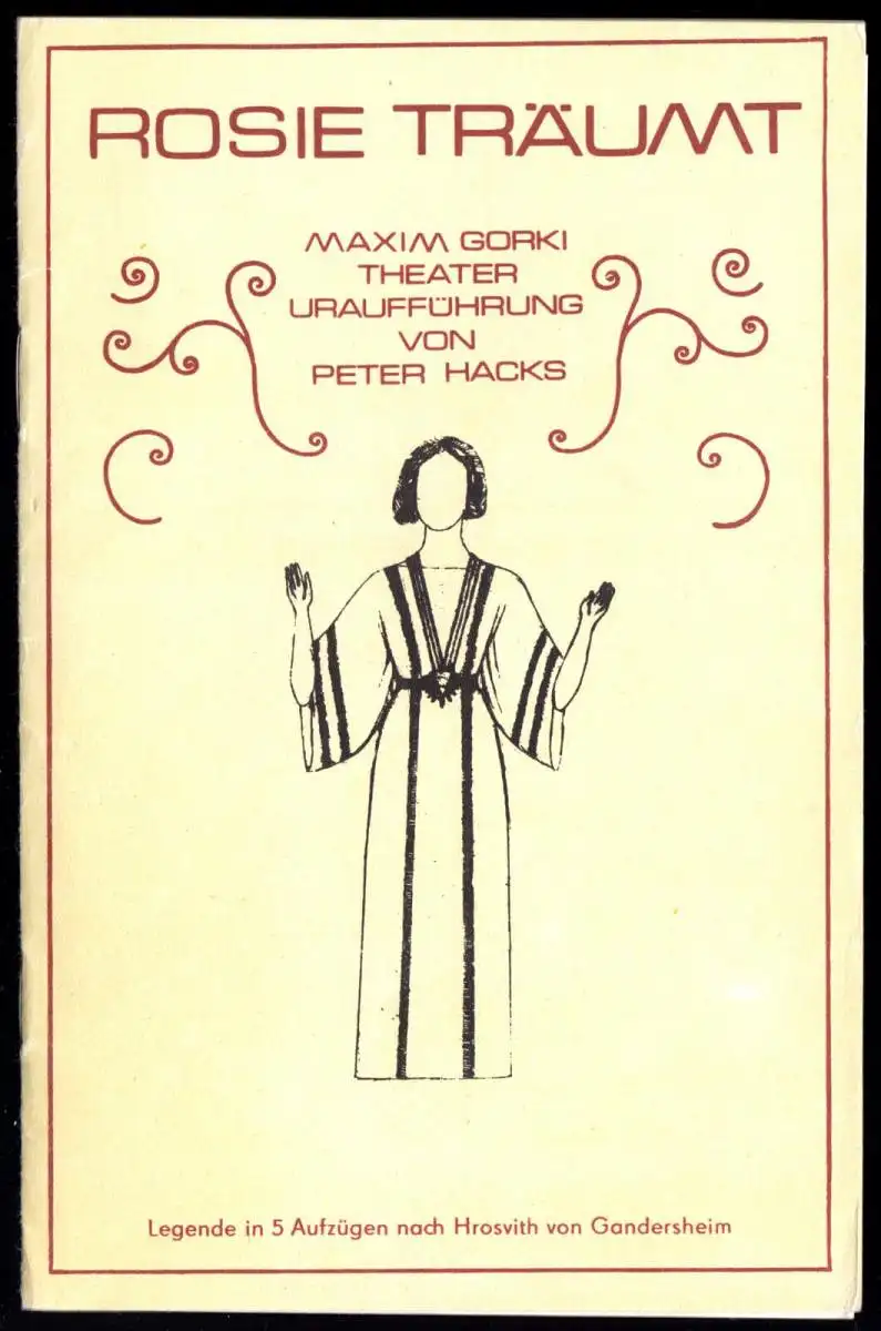 Theaterprogramm, Maxim Gorki Theater, Peter Hacks, Rosie träumt, 1975