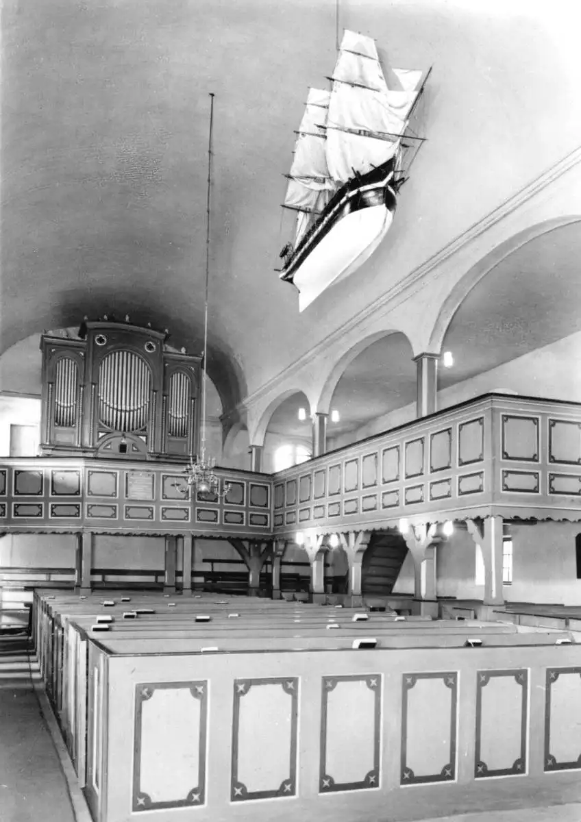 AK, Ostseebad Prerow Darß, Seemannskirche, Blick zur Orgel, 1981