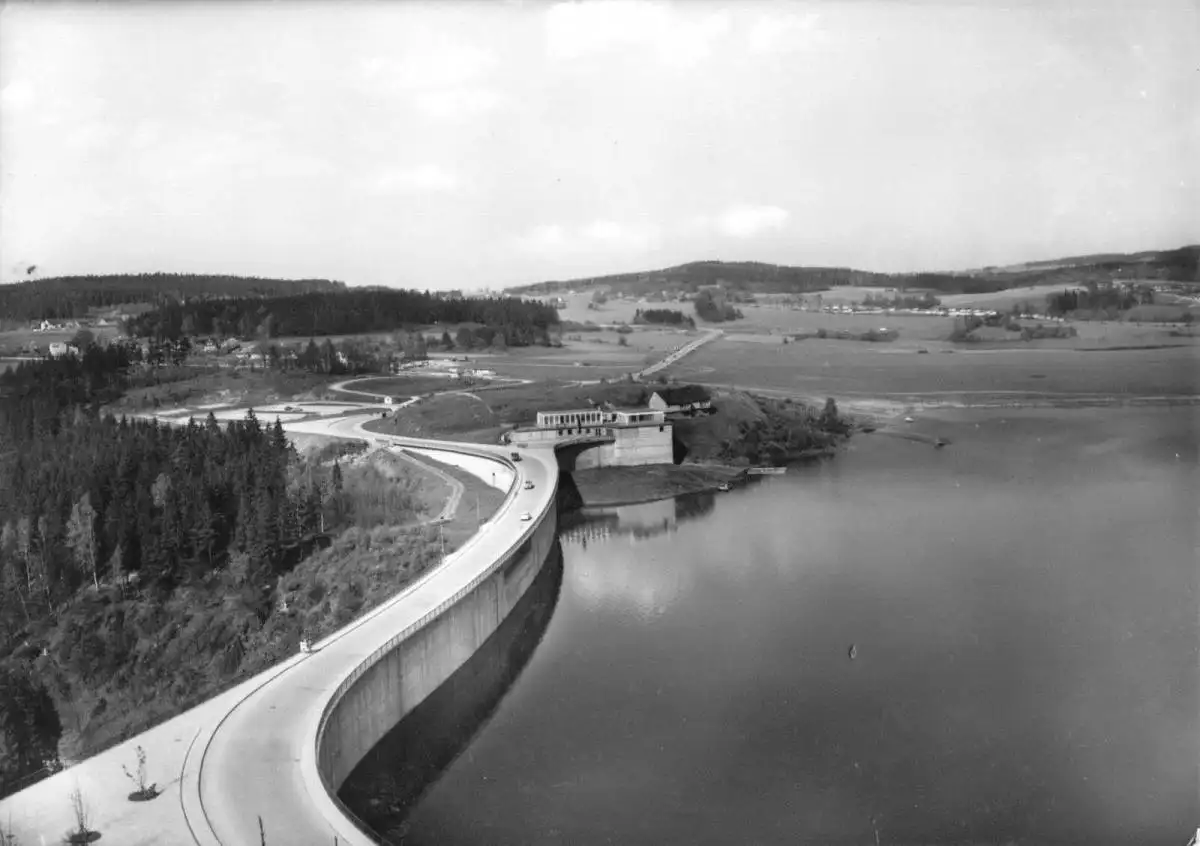 AK, Talsperre Pöhl bei Plauen i.V., Staumauer, 1968