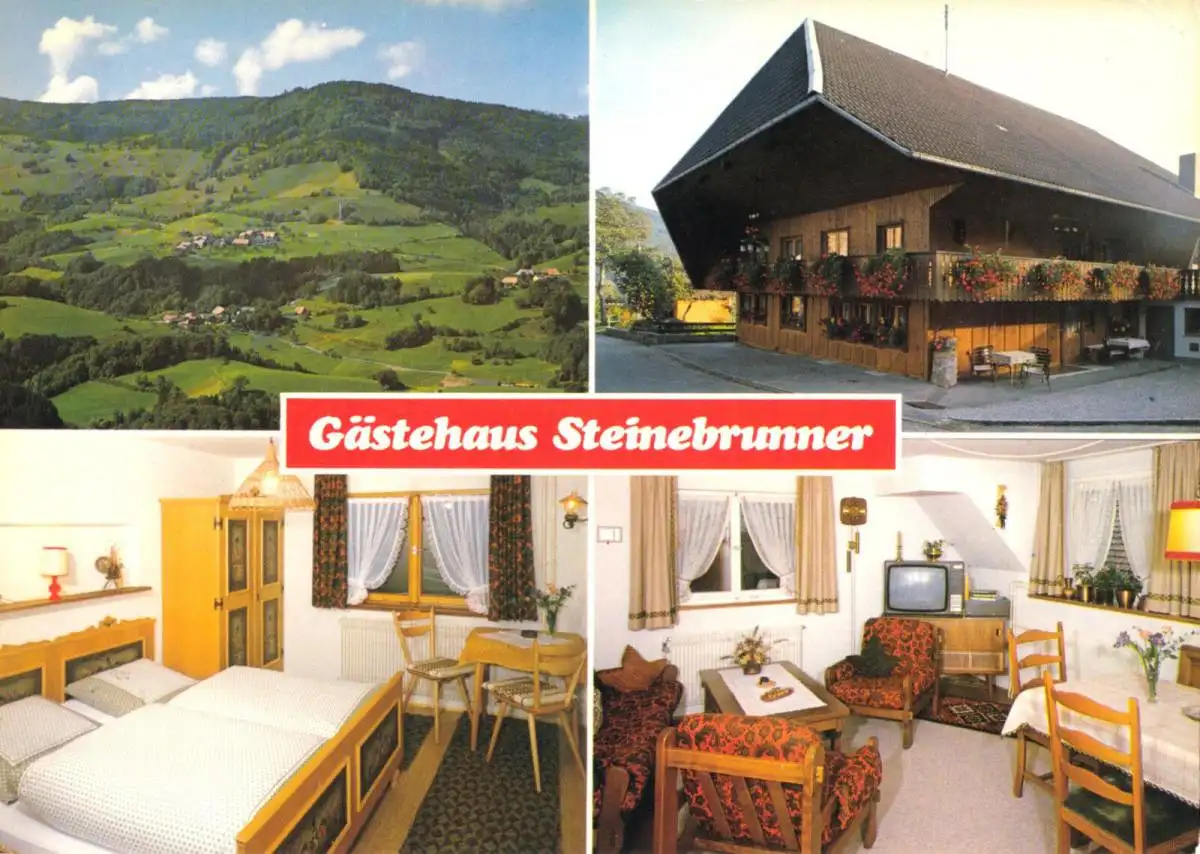 AK, Oberhepschingen Schwarzw., Gästehaus Steinebrunner, vier Abb., 1986