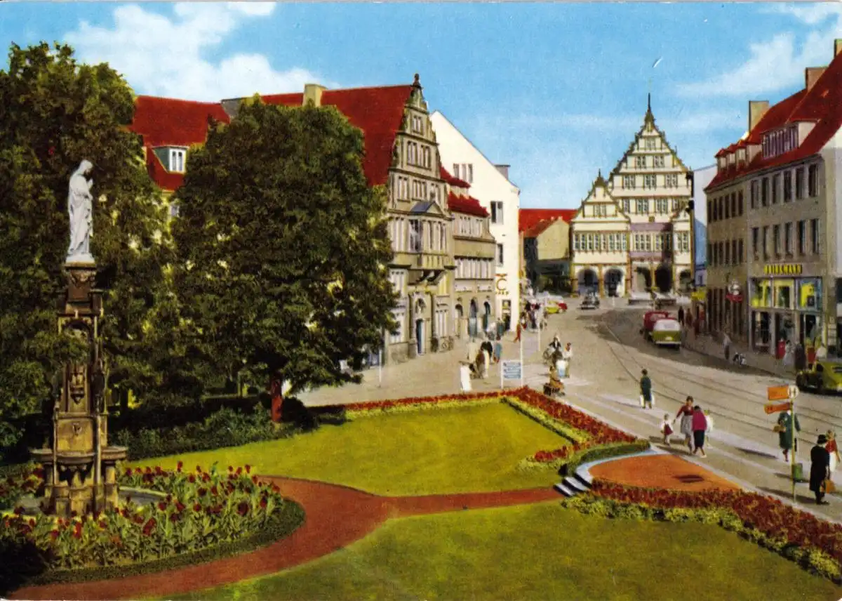 AK, Paderborn, Am Marienplatz, 1963