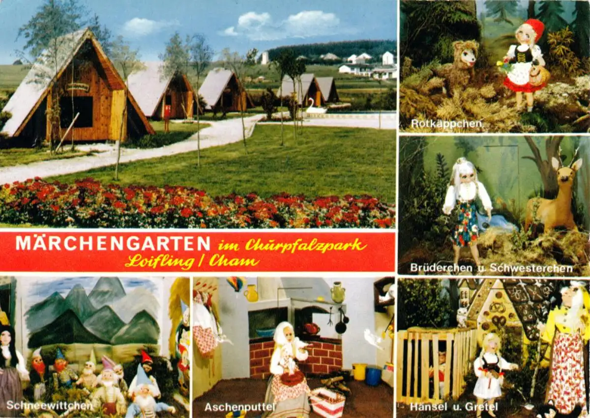 AK, Loifling / Cham, Churpfalzgarten (Märchengarten), sechs Abb., 1980