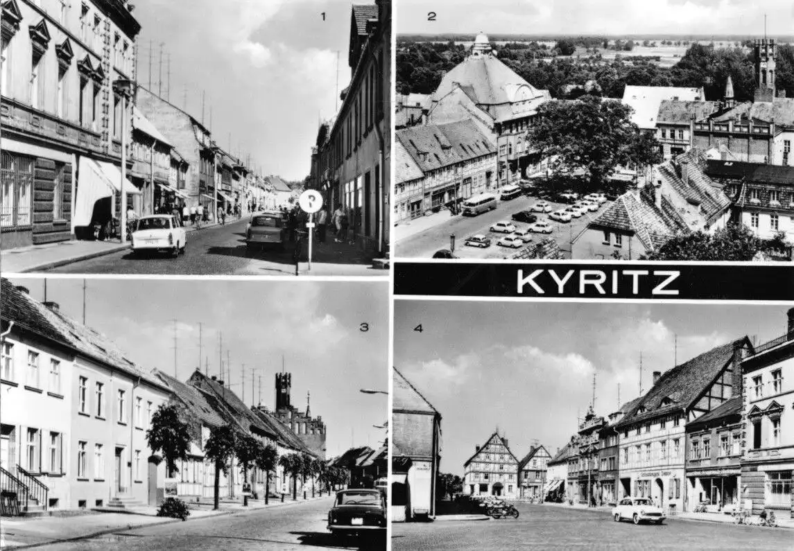 AK, Kyritz, vier Abb., u.a. Platz der Einheit, 1973