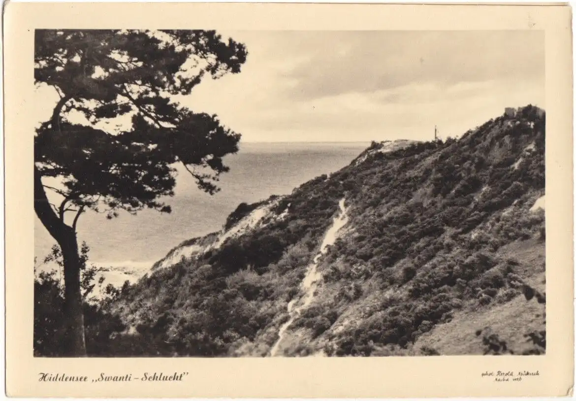 AK, Insel Hiddensee, "Swanti-Schlucht", 1955