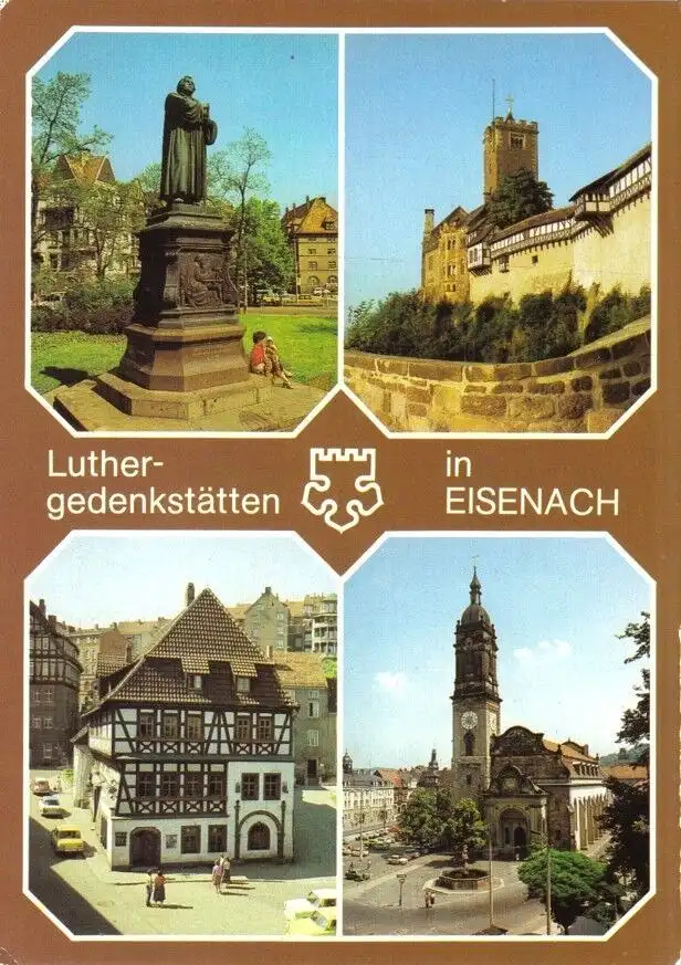 AK, Eisenach, Luthergedenkstätten in Eisenach, vier Abb., 1987
