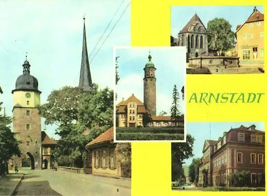 AK, Arnstadt, 4 Abb., u.a. Heimatmuseum, 1965