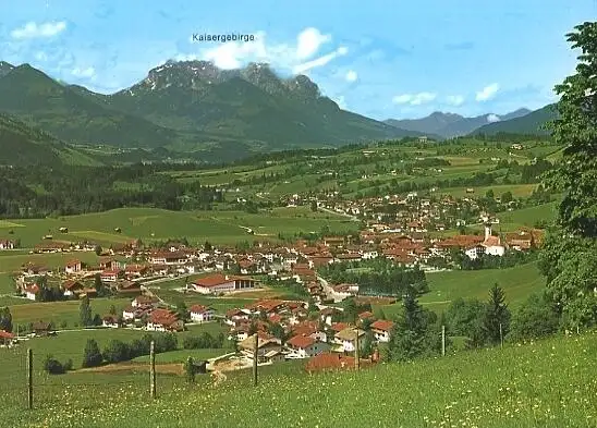 AK, Reit im Winkl, Ansicht mit Kaisergebirge, ca. 1979