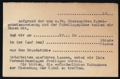 Antwortpostkarte ungenutzt, Telegraphenbaubezirk Ilmenau, 1923