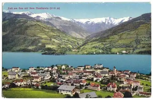 AK, Zell am See, Teilansicht m. Hundsstein, um 1920