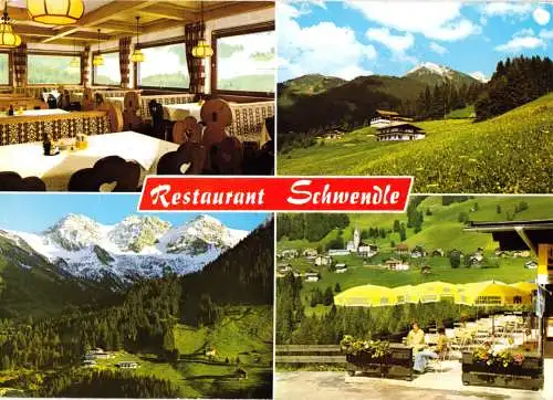 AK, Mittelberg Kleinwalsertal, Restaurant Schwendle, vier Abb., um 1976