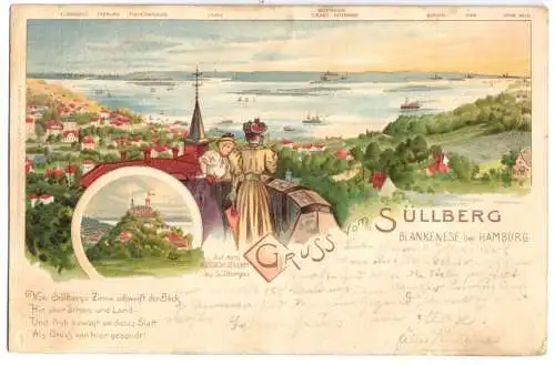 AK, Hamburg Blankenese, Blick vom Süllberg, 1903