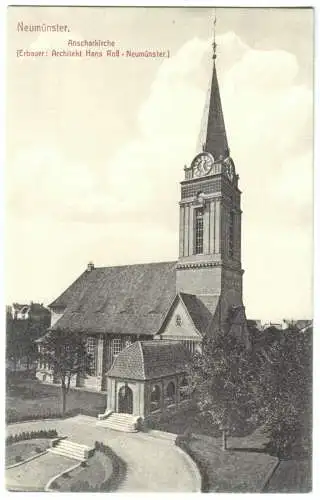 AK, Neumünster, Anscharkirche, um 1906