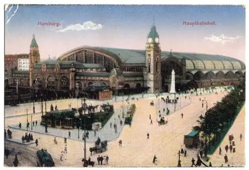 AK, Hamburg, Hauptbahnhof, um 1920