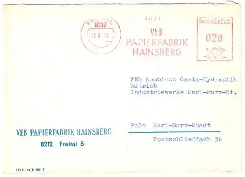 AFS, VEB Papierfabrik Hainsberg, o Freital, 8212, 22.6.72