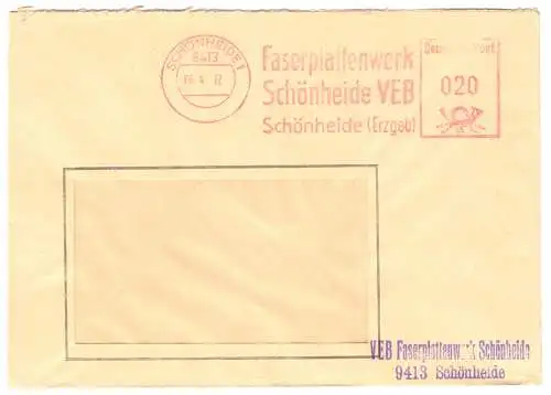 AFS, VEB Faserplattenwerk Schönheide (Erzgeb), o Schönheide 1, 9413, 6.4.72