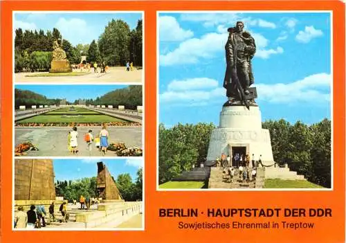AK, Berlin Treptow, Sowjetisches Ehrenmal, vier Abb., 1977