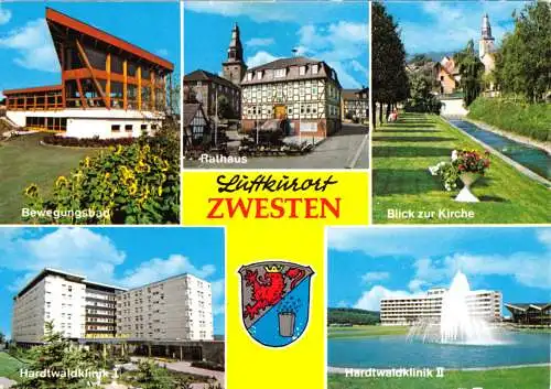 AK, Zwesten, fünf Abb. und Wappen, um 1990