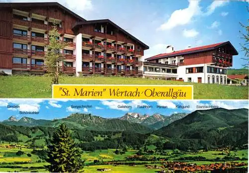 AK, Wertach Oberallgäu, Müttergenesungsheim "St. Marien", zwei Abb., 1983