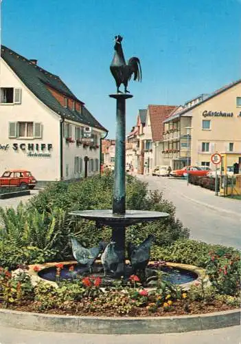 AK, Immenstaad am Bodensee, Hennenschlitterbrunnen, 1985