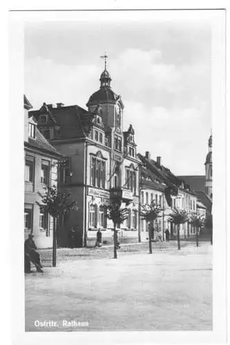AK, Ostritz Kr. Görlitz, Rathaus, 1953