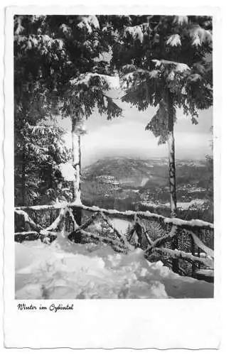 AK, Oybin, Blick vom Johannisstein ins Oybintal, um 1940