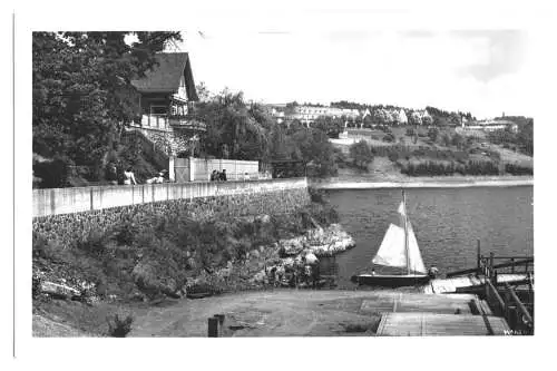 AK, Saalburg Saale, Am Strandweg, 1951