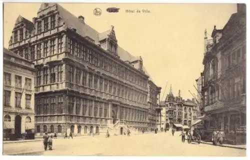AK, Gand, Gent, Hotel de Ville, 1918