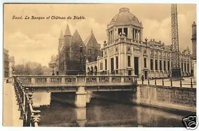 AK, Gand, Gent, Le Banque et Château du Diable, 1914