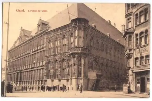 AK, Gand, Gent, L'Hotel de Ville, 1914