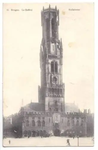 AK, Brügge, Brugge, Bruges, Le Beffroi, Halletoren 1914