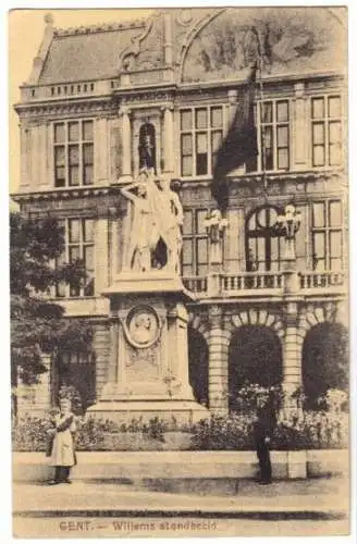 AK, Gand, Gent, Willems standbeeld, 1918