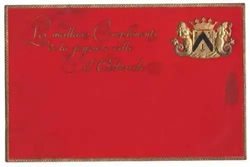AK, Prägekarte, Wappen, Grüße aus Ostende, um 1900