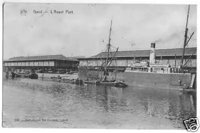 AK, Gand, Gent, L'Avant Port., 1915