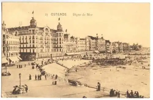 AK, Ostende, Oostende, Digue de Mer, 1915
