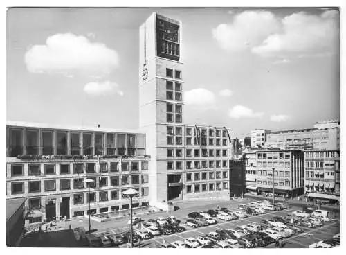 AK, Stuttgart, Neues Rathaus, Pkw, 1961