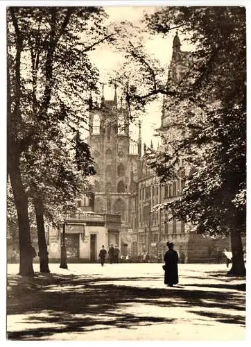 AK, Münster Westf., Domplatz und Rathaus, um 1967