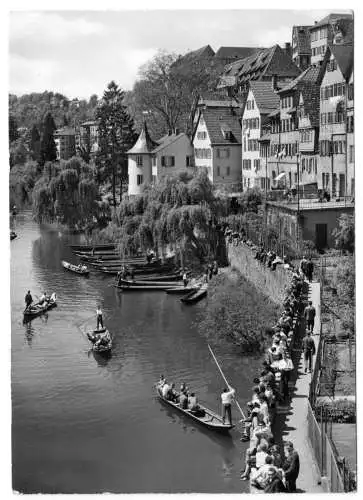 AK, Tübingen, Am Zwingele mit Blick zum Hölderlinturm, um 1970