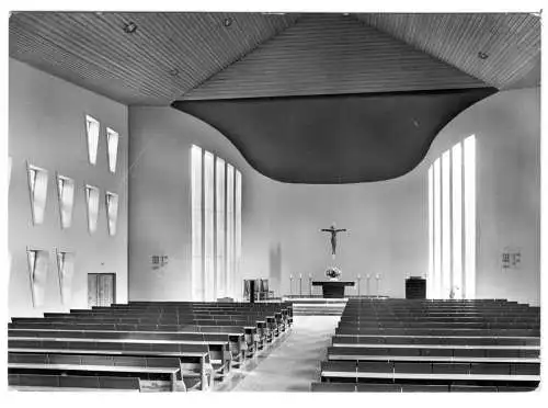 AK, Espelkamp - Mittwald, Thomaskirche, Innenansicht, um 1960