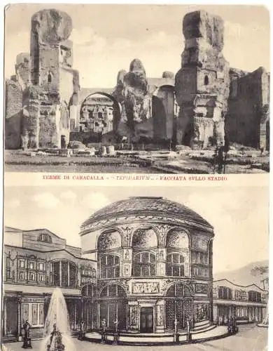 zwei großformatige AK, Rom, Terme de Caracalla, Caracalla-Thermen, um 1930