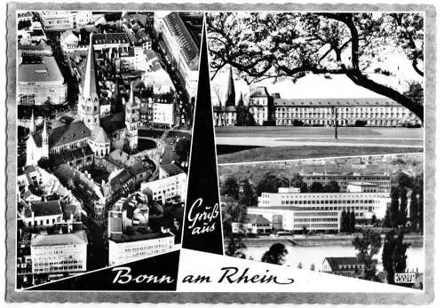 AK, Bonn, drei Abb., gestaltet, um 1966