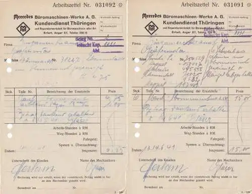 Rechnung (2), Mercedes Büromaschinen-Werke A.G., Erfurt, 14.6.41