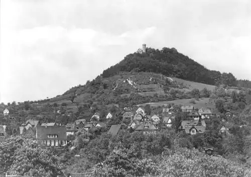 AK, Bad Blankenburg Thür., Teilansicht mit Burgruine Greifenstein, 1973