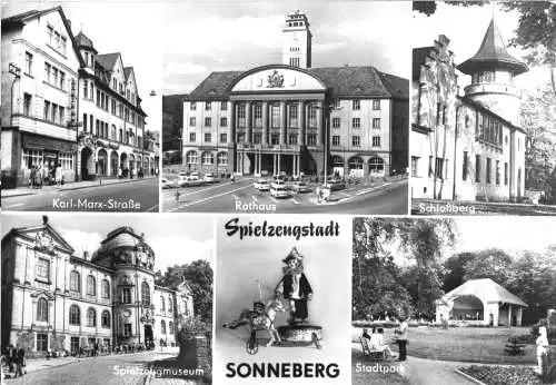 AK, Sonneberg Spielzeugstadt, fünf Abb., gestaltet, 1984
